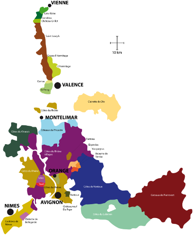 Carte de la route des vins de la valle e du rho ne