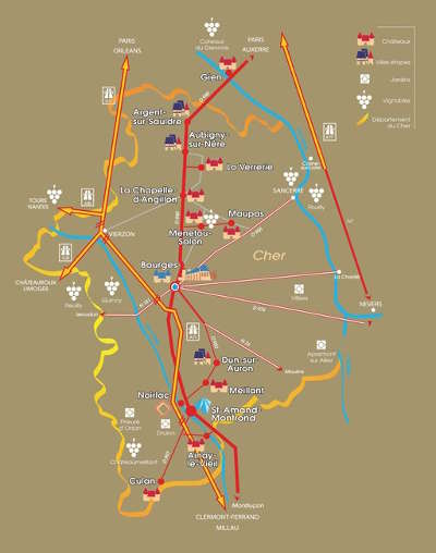 Carte de la route jacques coeur