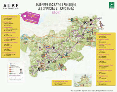 Carte de la routes touristiques du champagne