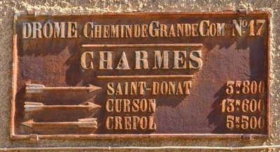 Charmes sur l herbasse plaque de cocher routes touristiques de la drome guide touristique de rhone alpes