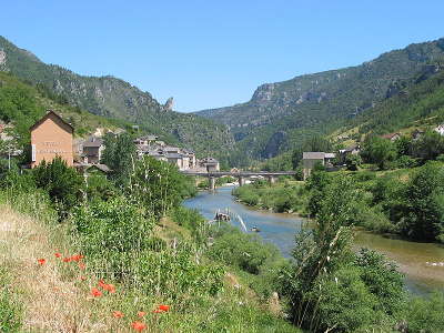Les vignes et son pont sur le tarn routes touristique de la lozere guide du tourisme du languedoc roussillon
