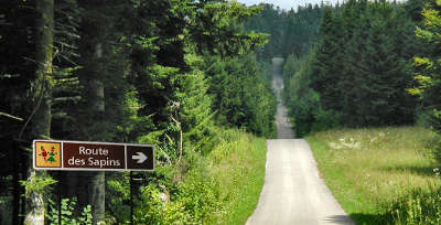 Panneaux sur la route des sapins jura franche comte